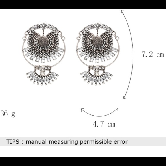 Boho Drop Earrings-Silver - Picture 5 of 5